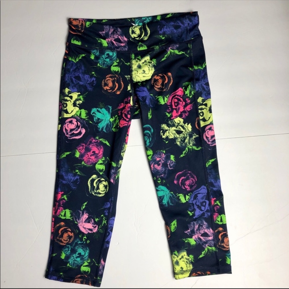 Old navy neon colorful floral active yoga pants